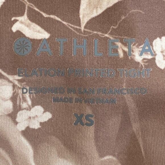 Athleta Legging Womens Extra Small Pink Elation Printed Floral Roses Activewear - Picture 3 of 16